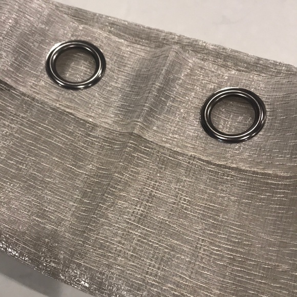 Sheer cream/silver accent curtains - Picture 6 of 7